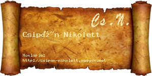 Csipán Nikolett névjegykártya